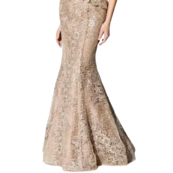 NWT Ivonne D ID900 Lace Mother of the Bride Dress Antique Gold Size 8 - Picture 2 of 6